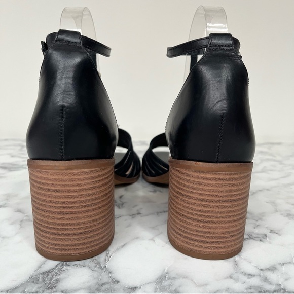 Lucky Brand Women's Sylvesha Beaded T-Strap Sandal Block Heels Black Size 9.5 - Picture 3 of 11